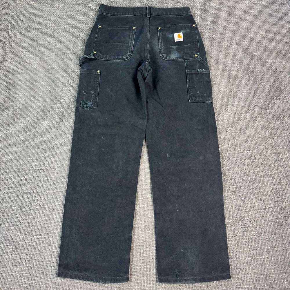 Carhartt Double Knee Carpenter Pants Mens 28x30 Faded Black Made in USA